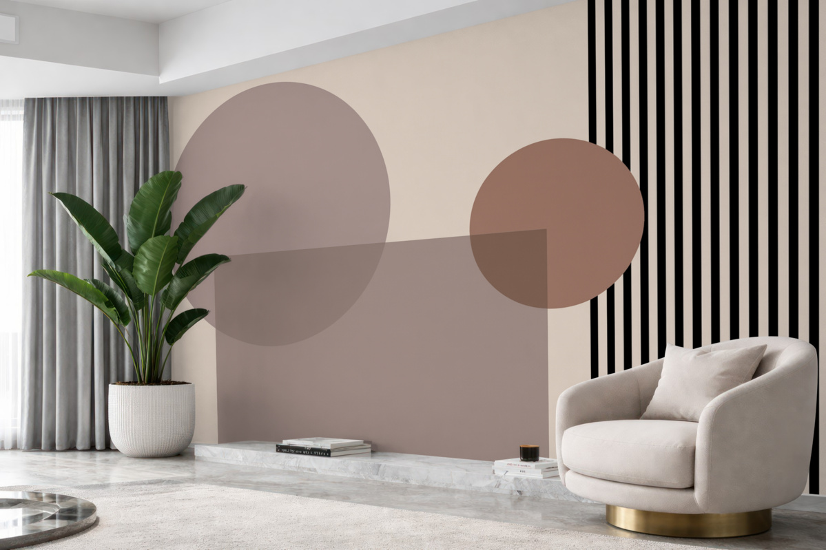 Fototapeta Okręgi, jasny beż, subtelne odcienie, abstrakcjonizm.