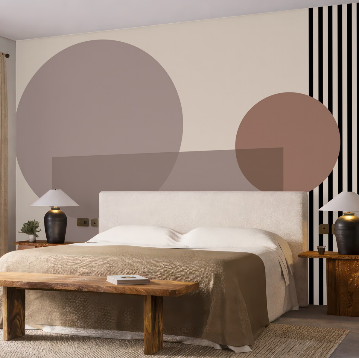 Fototapeta Okręgi, jasny beż, subtelne odcienie, abstrakcjonizm.