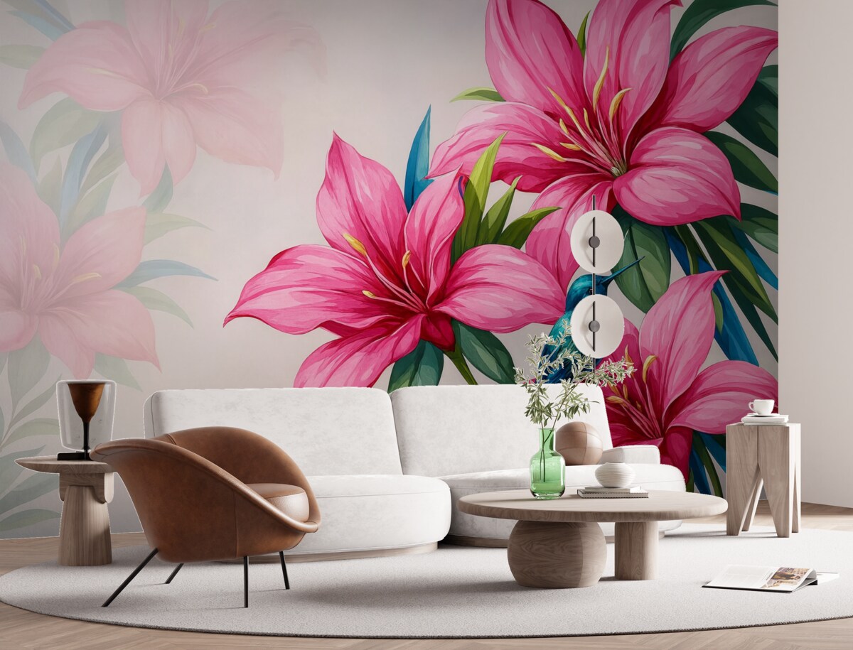 Fototapeta wielkie kwiaty, różowe kwiaty, jasne kwiaty