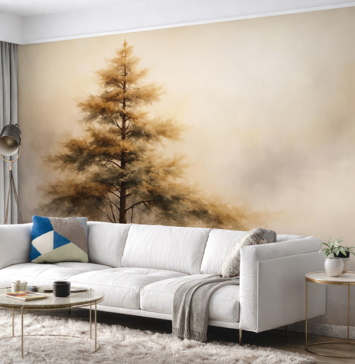 Fototapeta Pojedyncze drzewo w mgle.