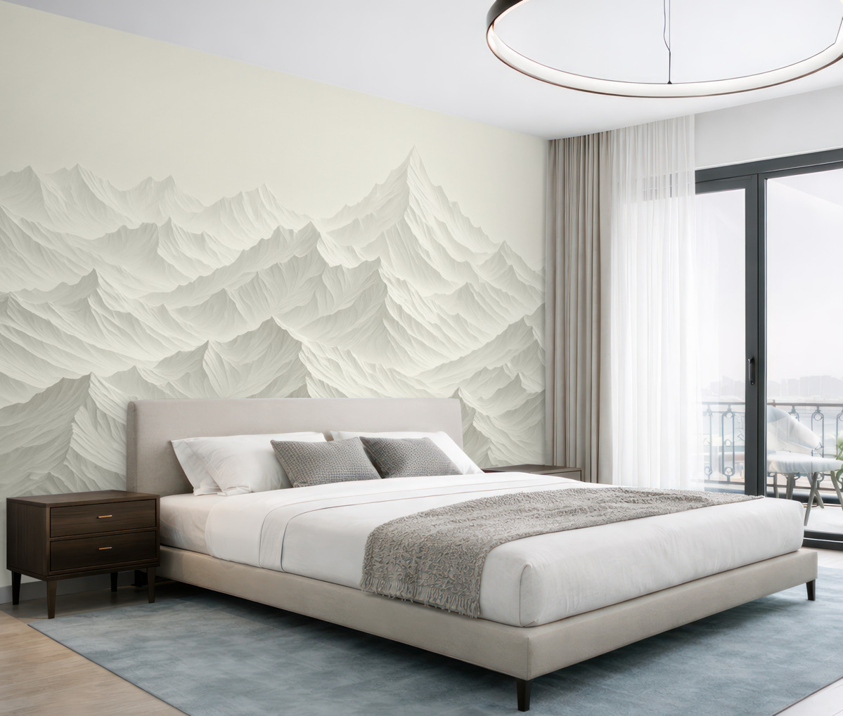 Fototapeta Górzyste szczyty w odcieniach szarości.