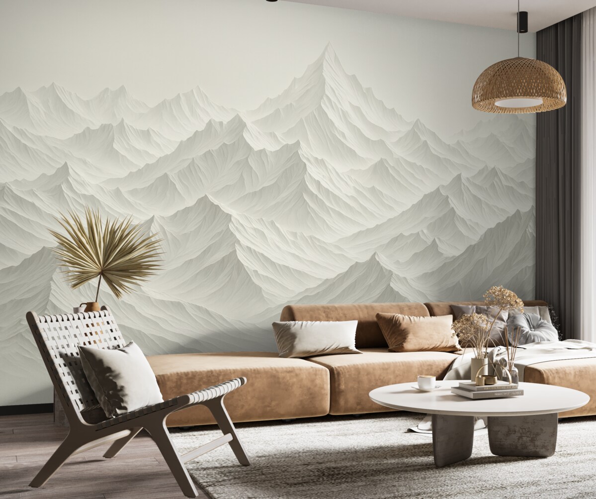 Fototapeta Górzyste szczyty w odcieniach szarości.