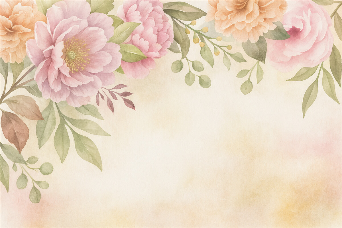 Fototapeta Wielkie kwiaty wiszące na subtelnym jasnym tle.