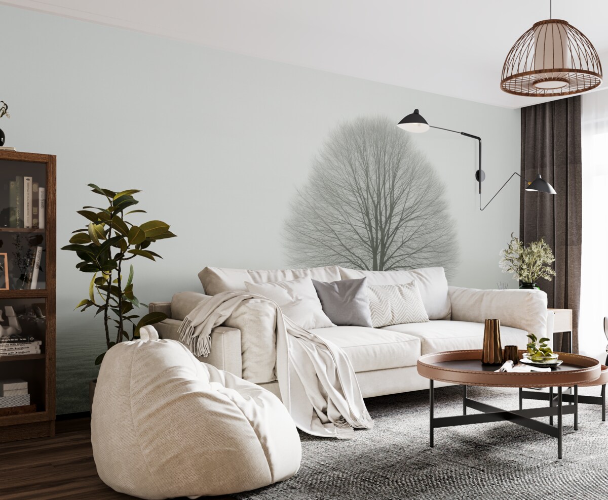 Fototapeta Drzewo w mroku w ciemnych odcieniach zieleni.