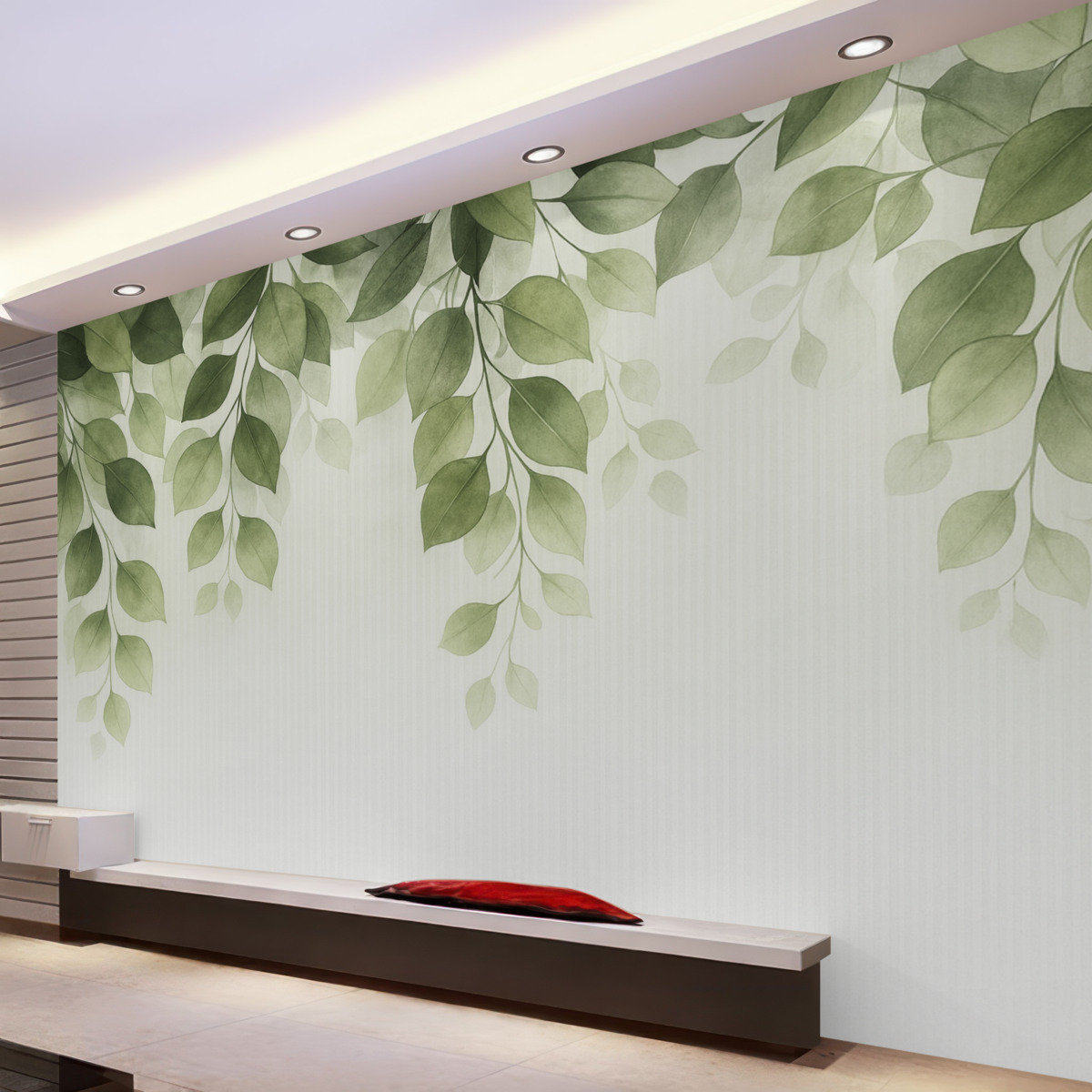 Fototapeta Liście eukaliptusa za szybą.