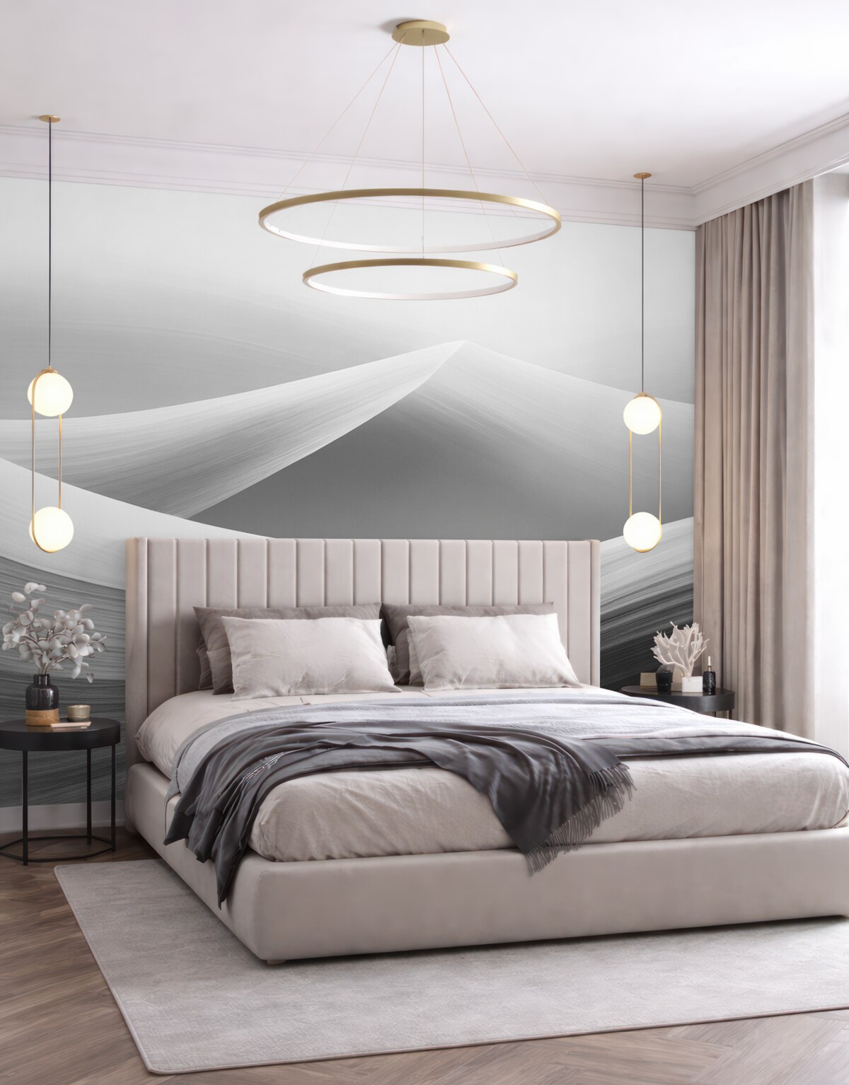 Fototapeta Szare, gładkie wierzchołki gór.