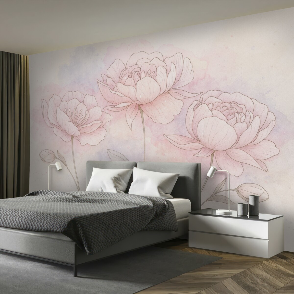 Fototapeta Delikatne nowoczesne kwiaty.