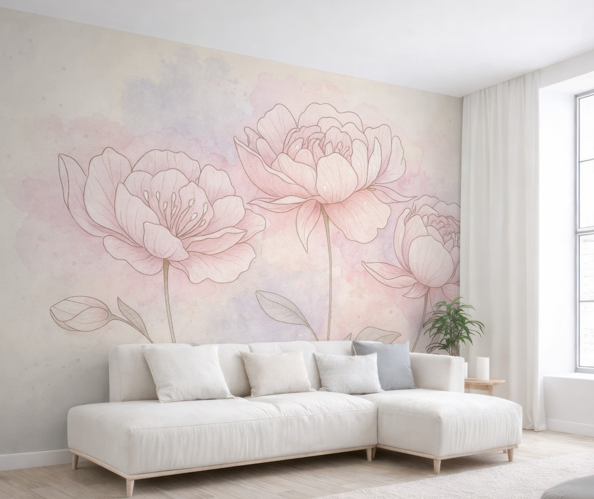 Fototapeta Delikatne nowoczesne kwiaty.