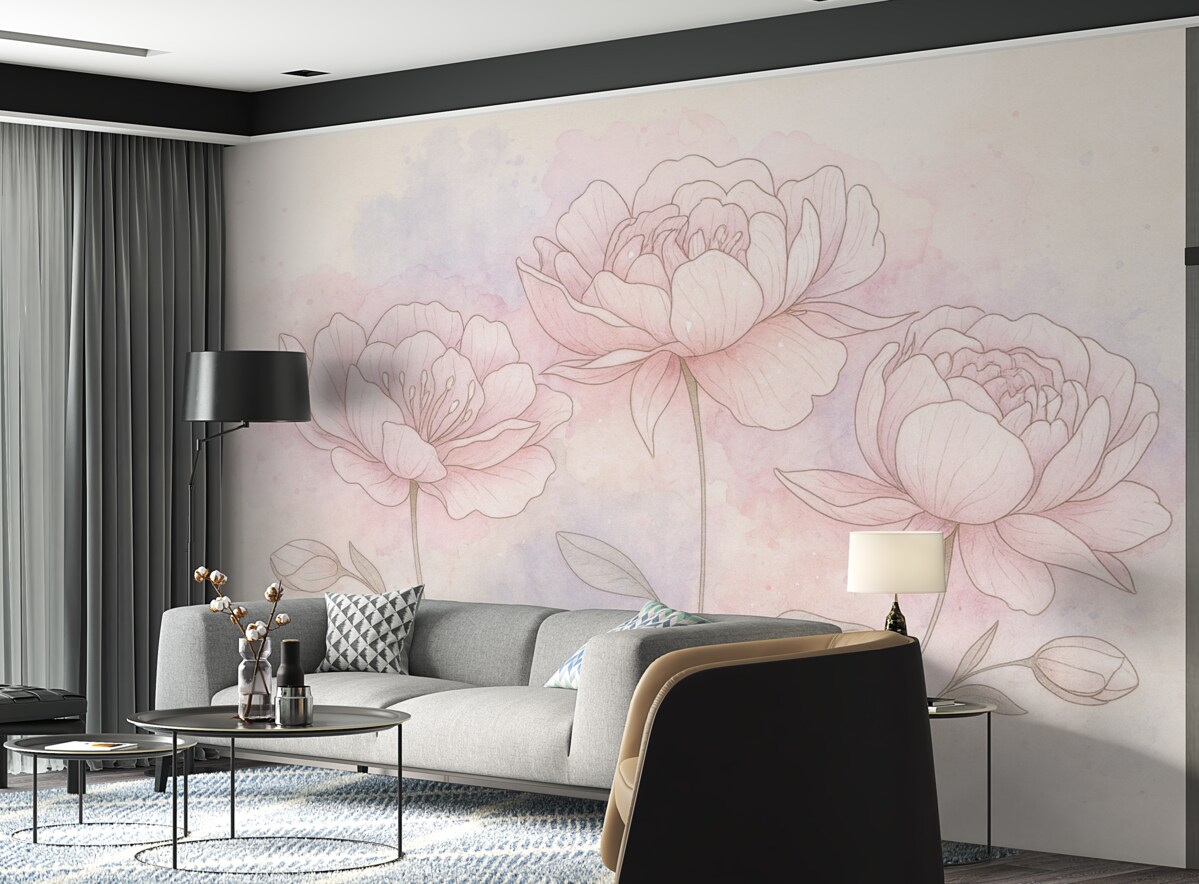 Fototapeta Delikatne nowoczesne kwiaty.