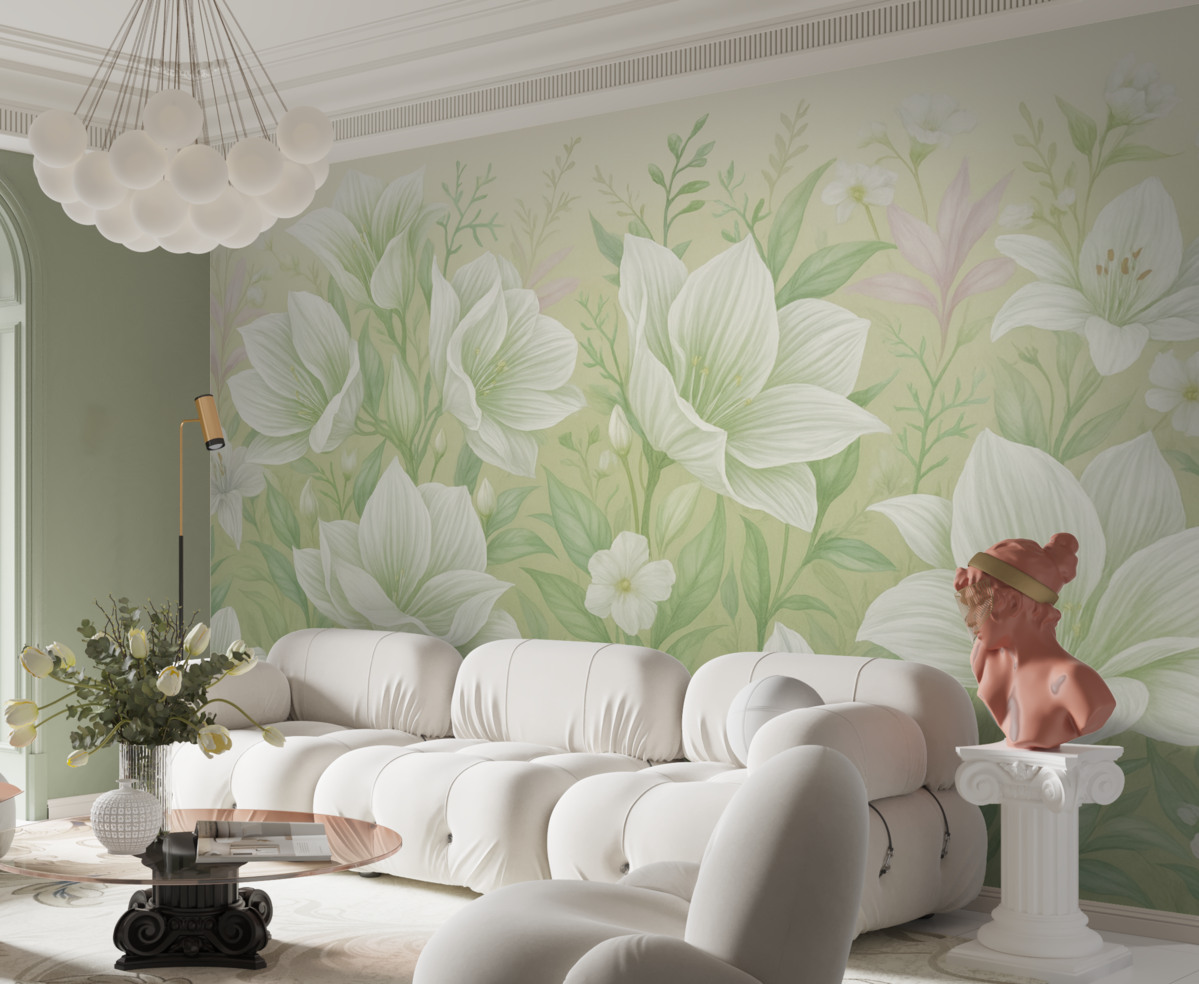 Fototapeta Wspaniałe dużej wielkości kwiaty z liliami.