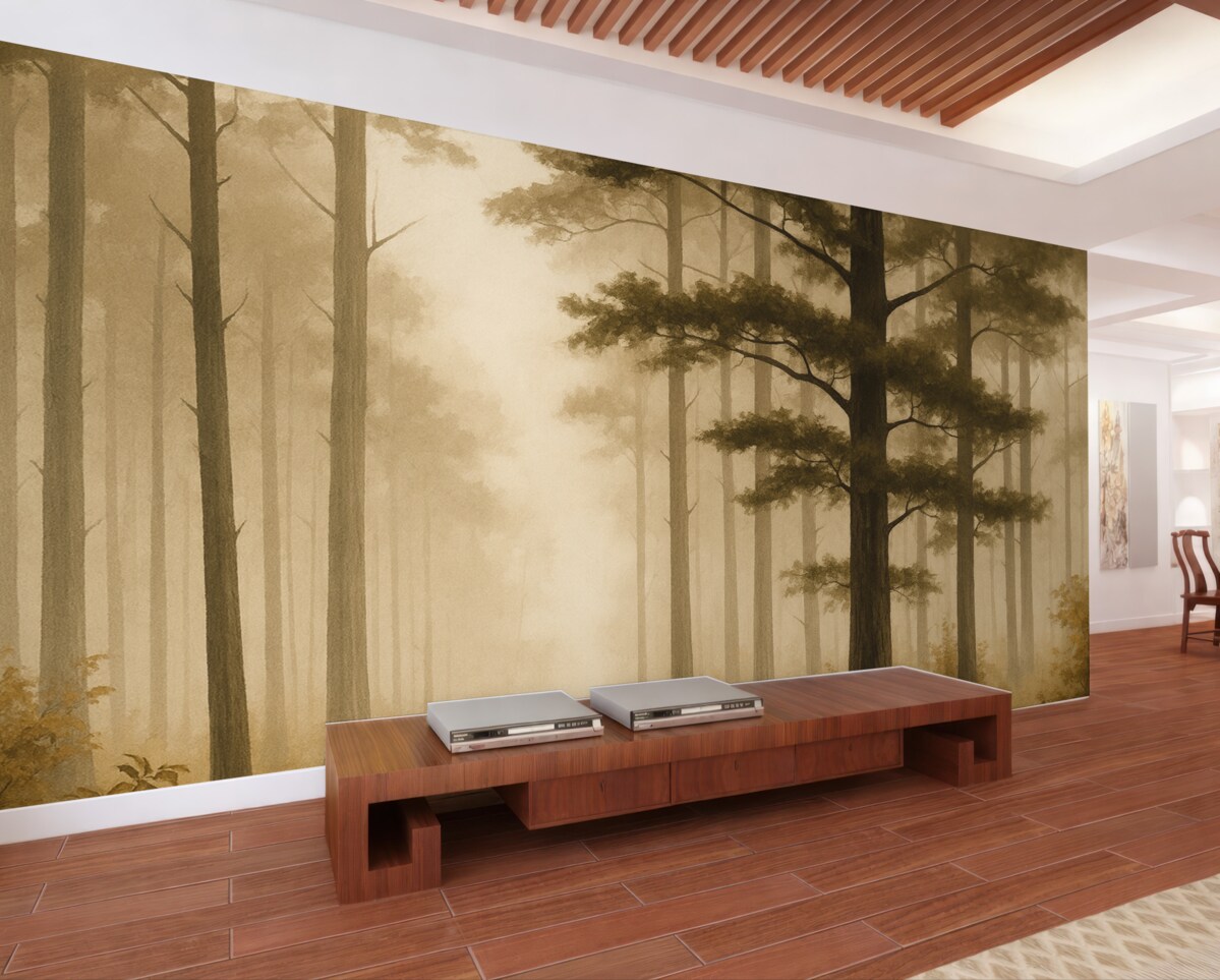 Fototapeta Drzewa, subtelne barwy, wrażliwość, mgiełka.