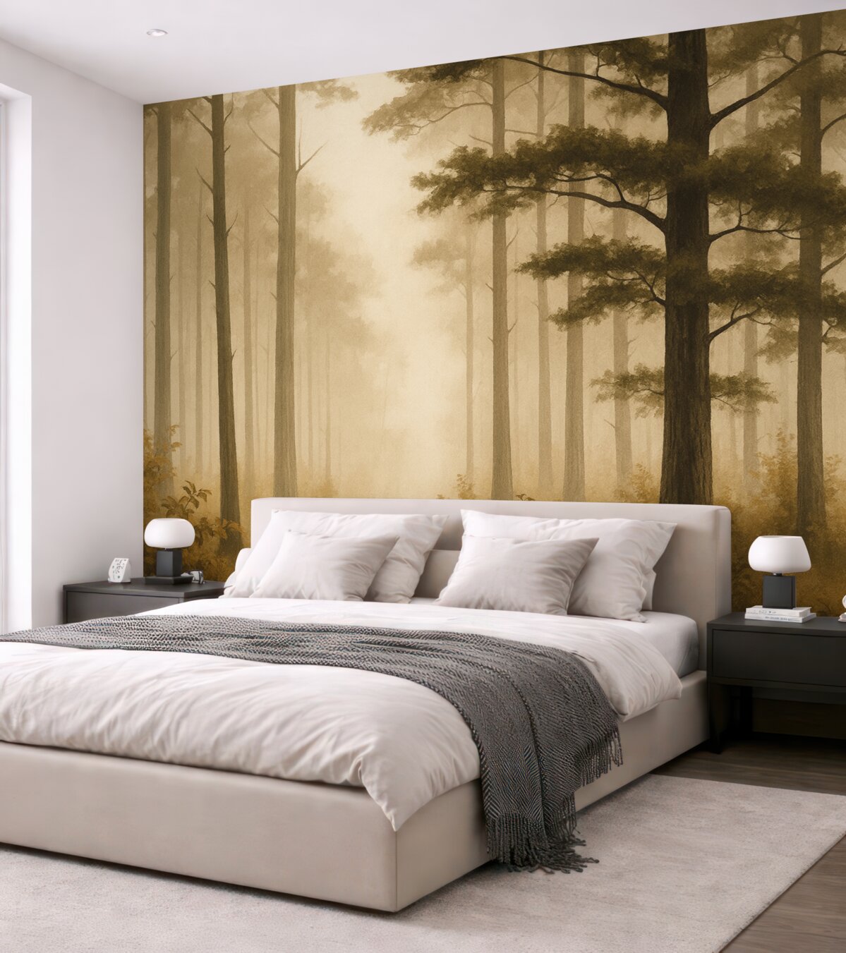 Fototapeta Drzewa, subtelne barwy, wrażliwość, mgiełka.