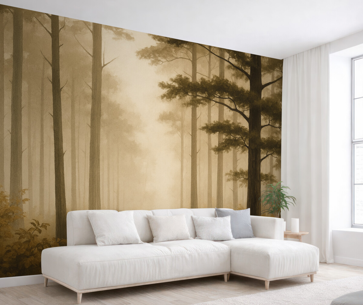 Fototapeta Drzewa, subtelne barwy, wrażliwość, mgiełka.