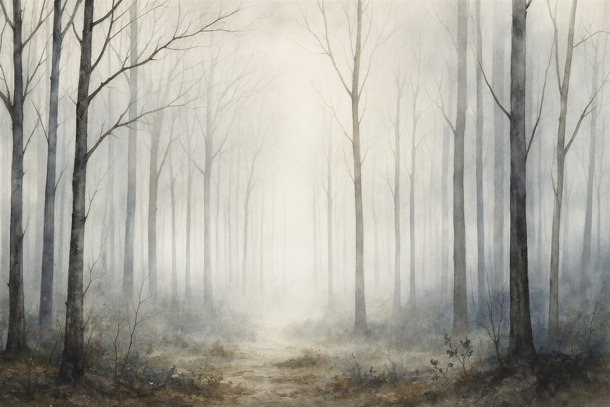 Fototapeta Drewno, subtelne barwy, łagodność, zamglenie.