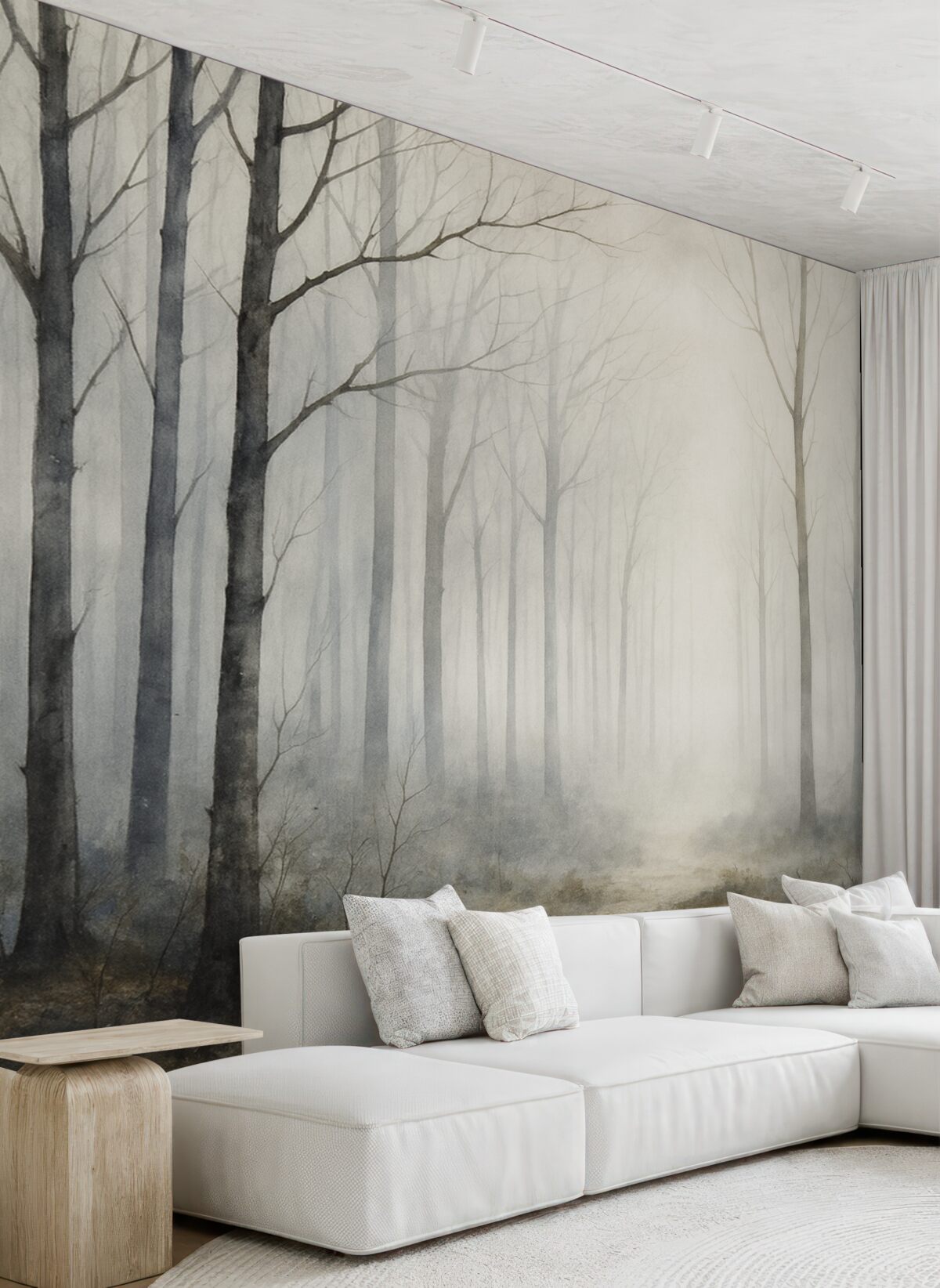 Fototapeta Drewno, subtelne barwy, łagodność, zamglenie.