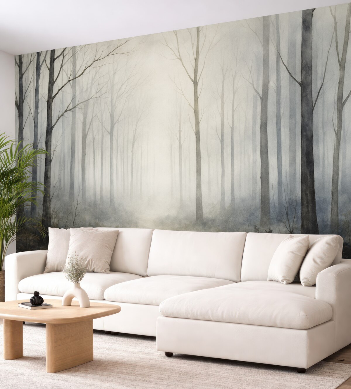 Fototapeta Drewno, subtelne barwy, łagodność, zamglenie.