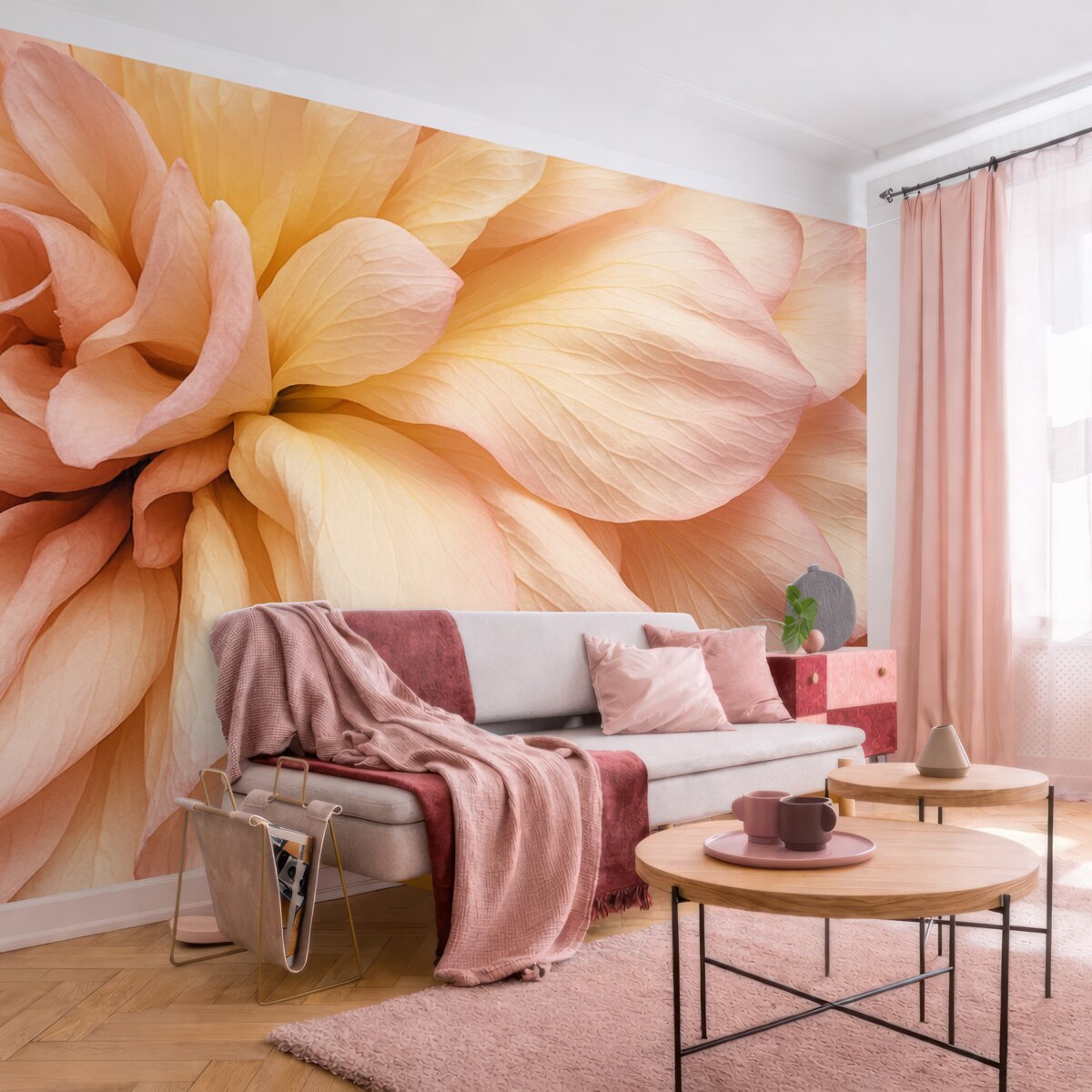 Fototapeta Wielkie płatki, różowe tonacje.