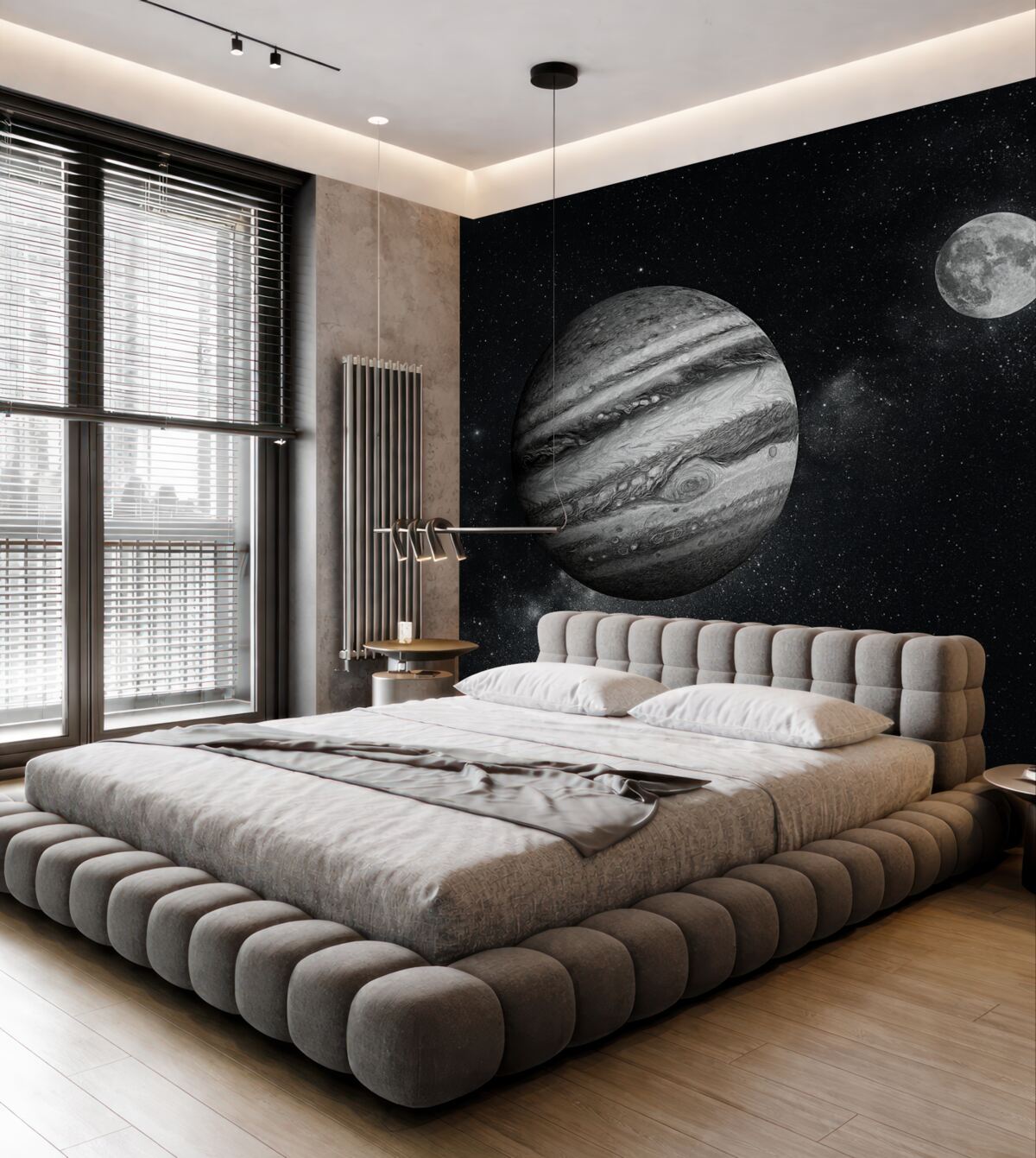 Fototapeta Kosmiczna otchłań z gwiazdami i roślinnością.