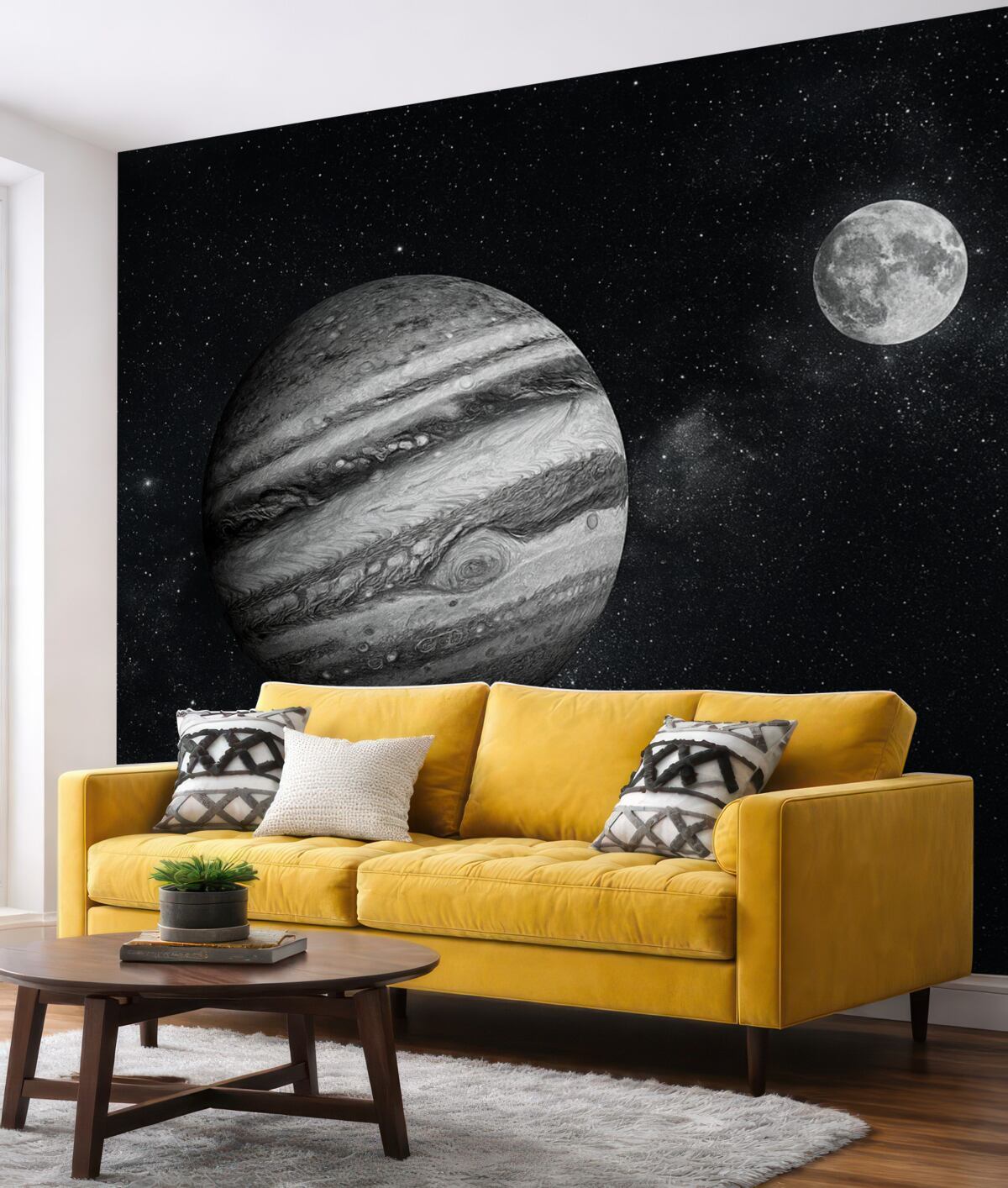 Fototapeta Kosmiczna otchłań z gwiazdami i roślinnością.