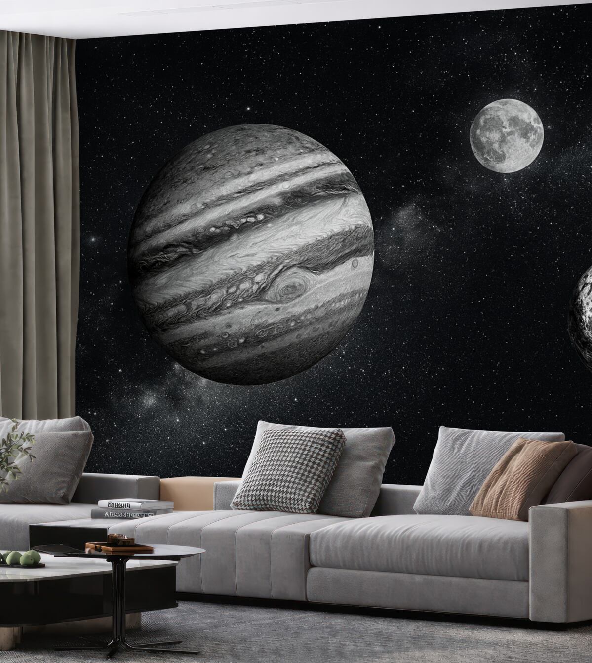 Fototapeta Kosmiczna otchłań z gwiazdami i roślinnością.