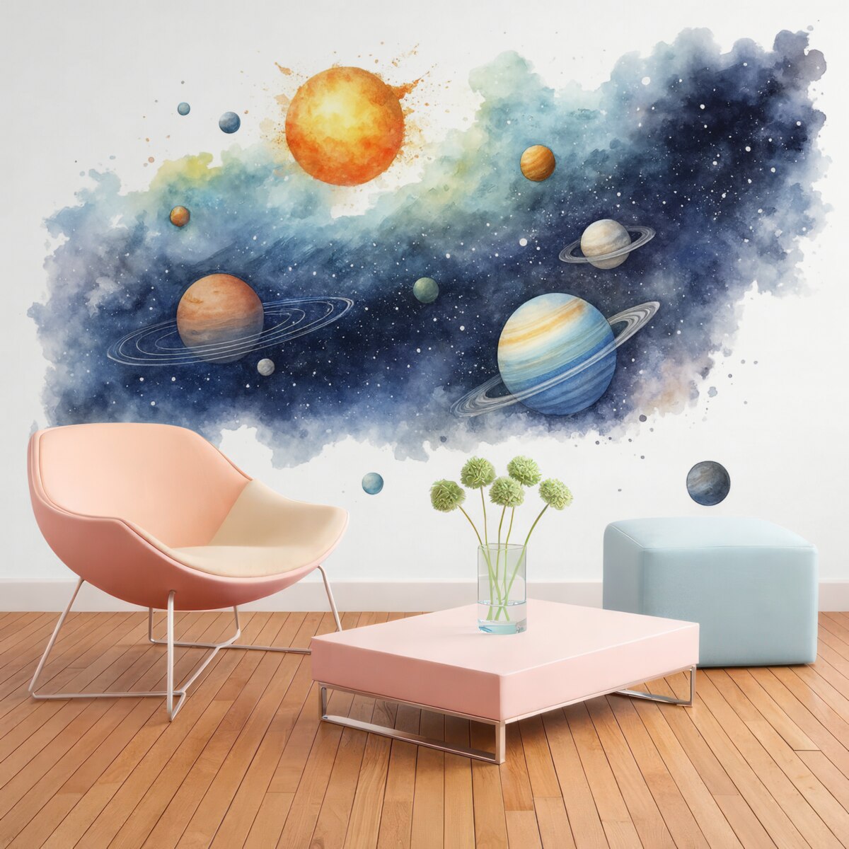 Fototapeta Akwaforta wszechświata, ciała niebieskie, słońce, konstelacje.