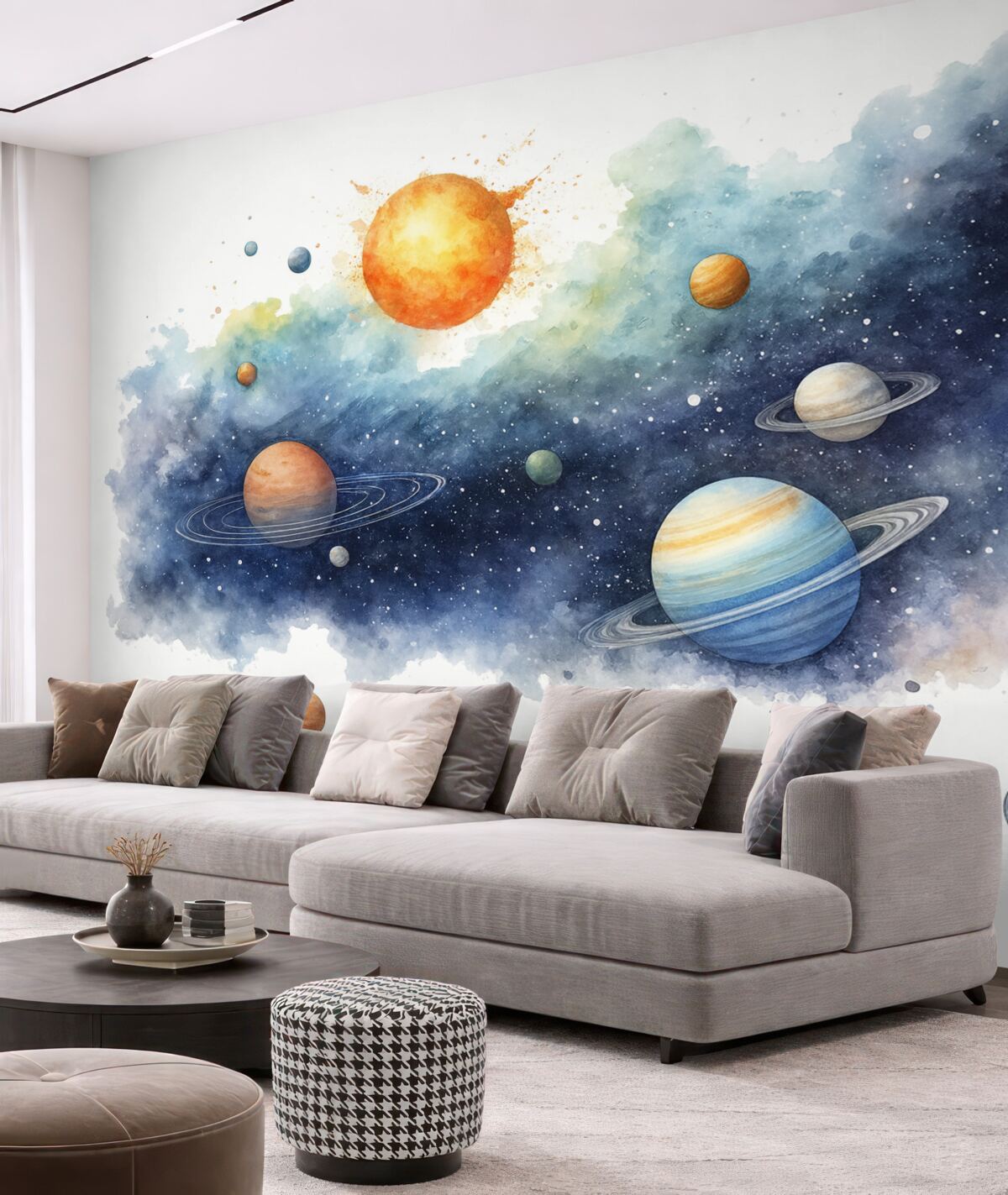 Fototapeta Akwaforta wszechświata, ciała niebieskie, słońce, konstelacje.