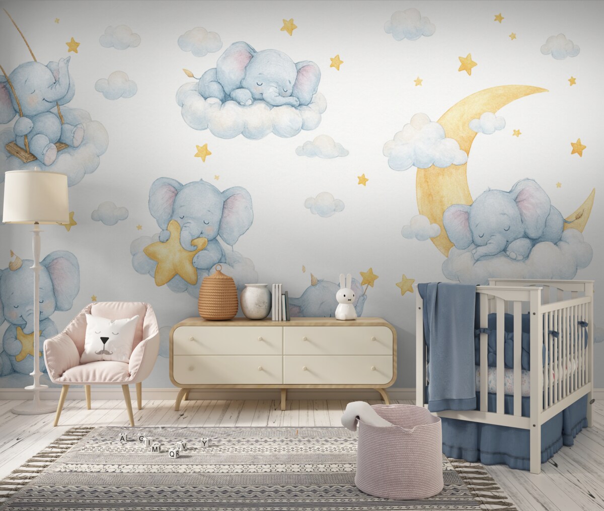 Fototapeta Słonie z opowiadań dla najmłodszych.