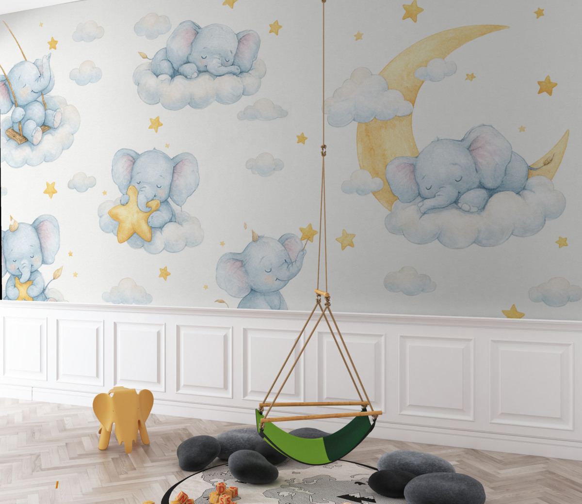 Fototapeta Słonie z opowiadań dla najmłodszych.