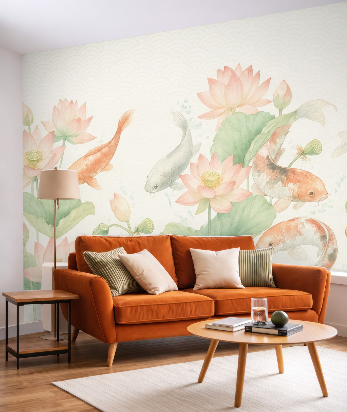 Fototapeta Rybki koi oraz japońskie fale.