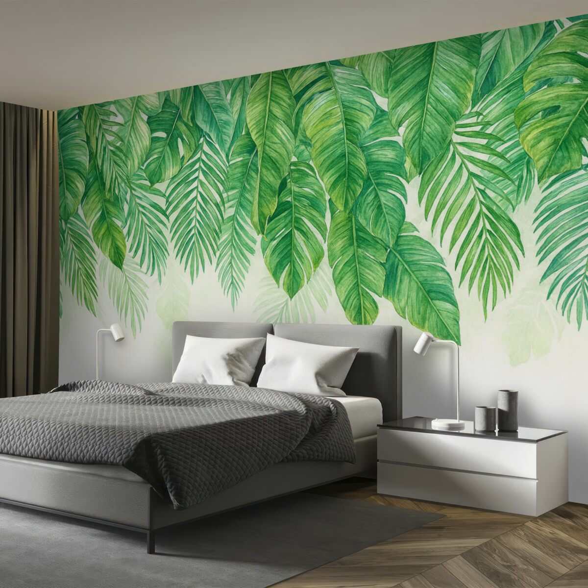 Fototapeta Zielone liście tropikalne.