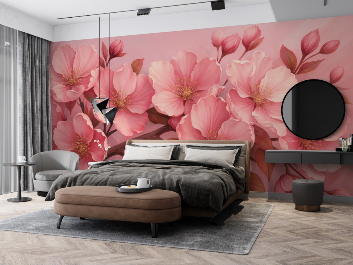 Fototapeta Gałąź rozkwitającej wiśni.