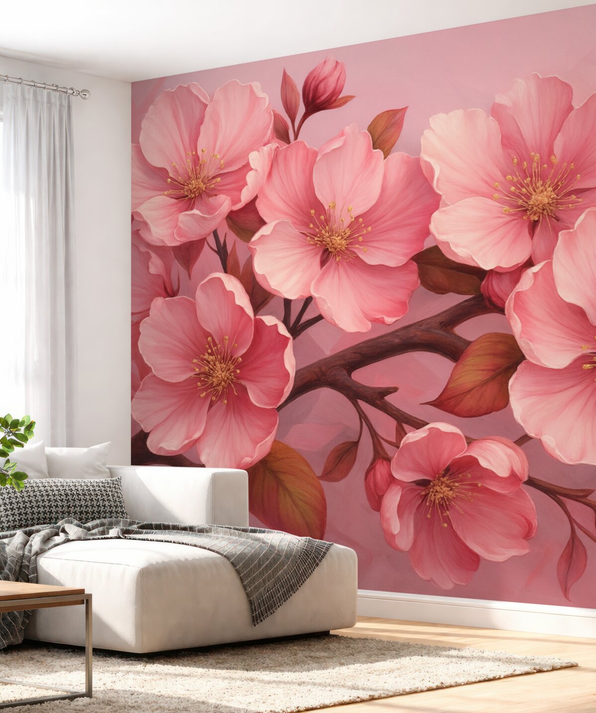 Fototapeta Gałąź rozkwitającej wiśni.