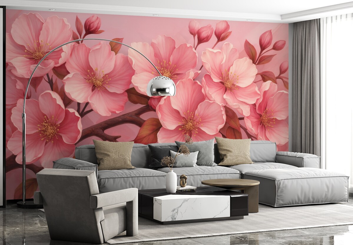 Fototapeta Gałąź rozkwitającej wiśni.