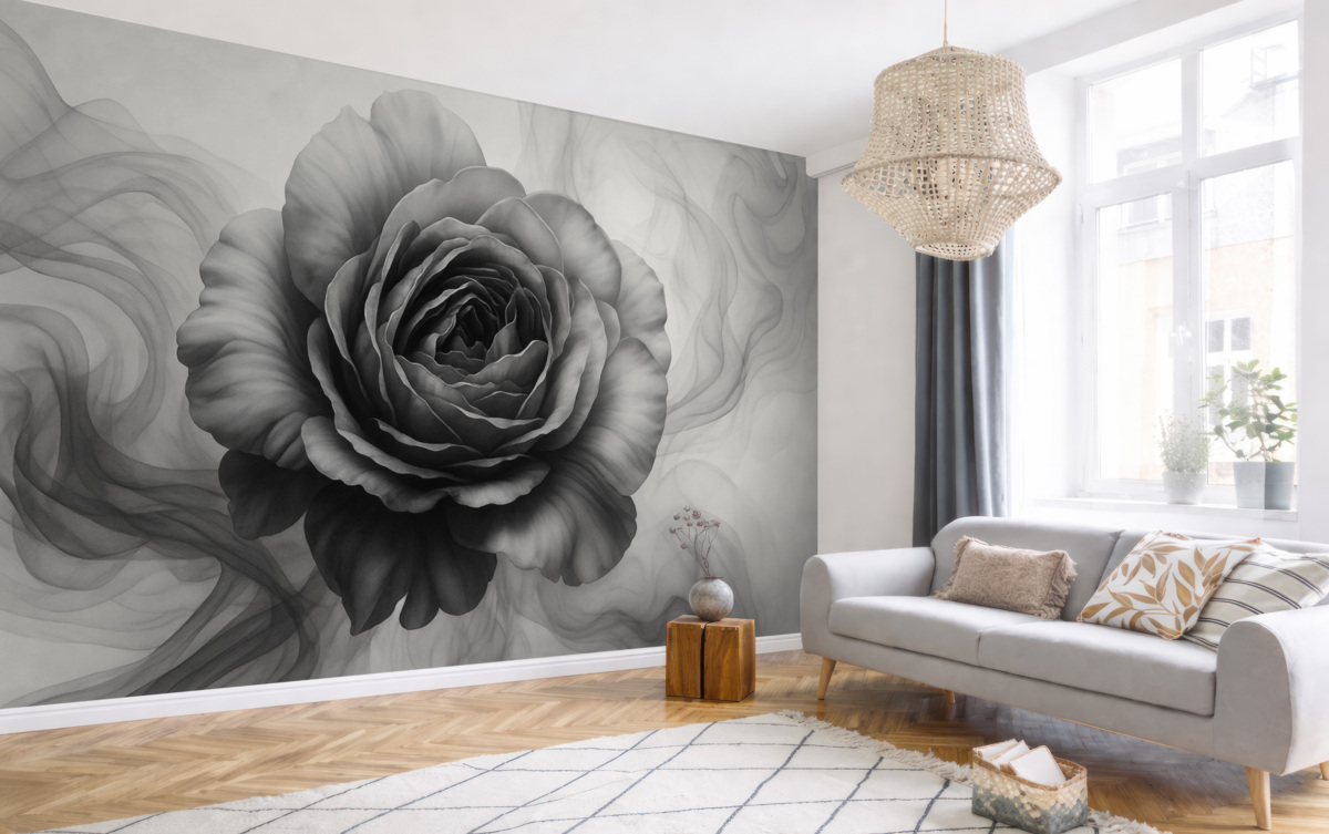 Fototapeta Róża w kolorach czarno-białych.