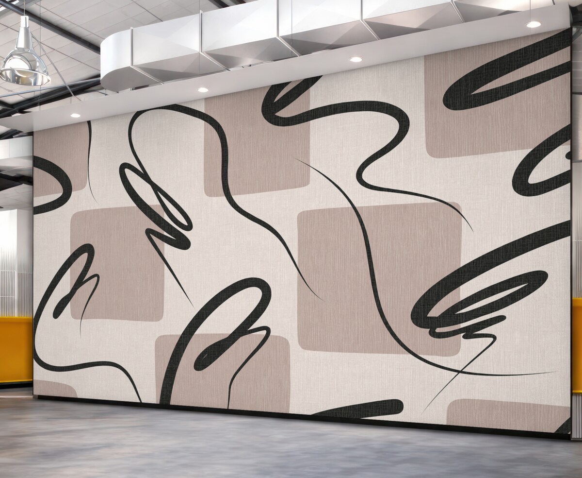 Fototapeta Abstrakcja prostokątnych plam oraz tekstów w tonacjach brązu.