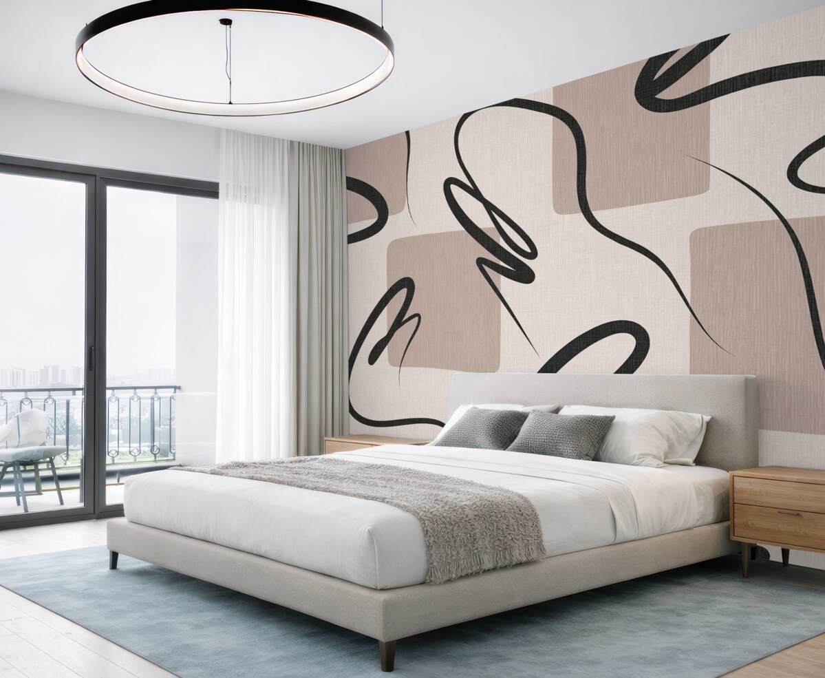 Fototapeta Abstrakcja prostokątnych plam oraz tekstów w tonacjach brązu.