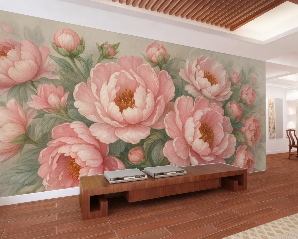 Fototapeta Wielkie kwiaty w odcieniu różowym.