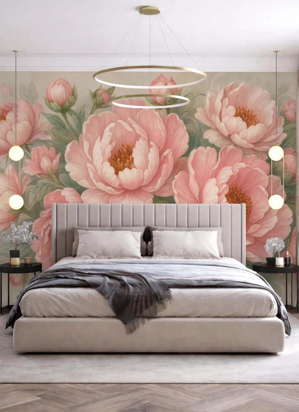 Fototapeta Wielkie kwiaty w odcieniu różowym.