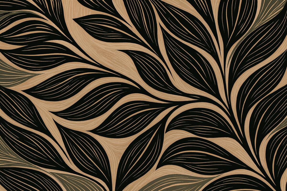 Fototapeta Wielkie, graficznie przedstawione liście.