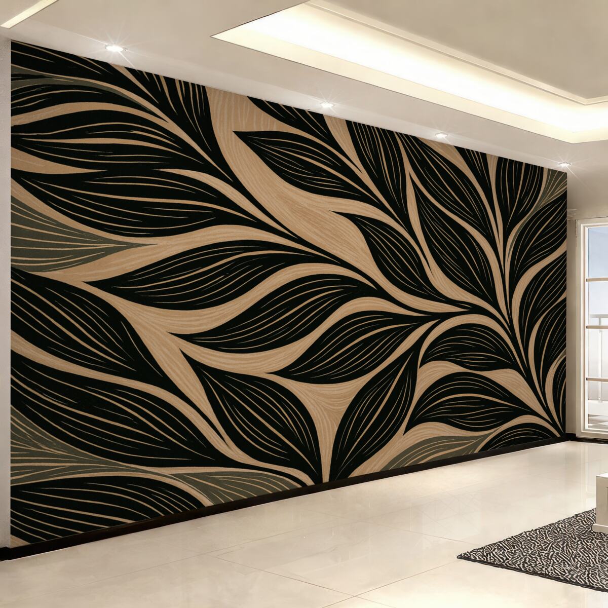 Fototapeta Wielkie, graficznie przedstawione liście.