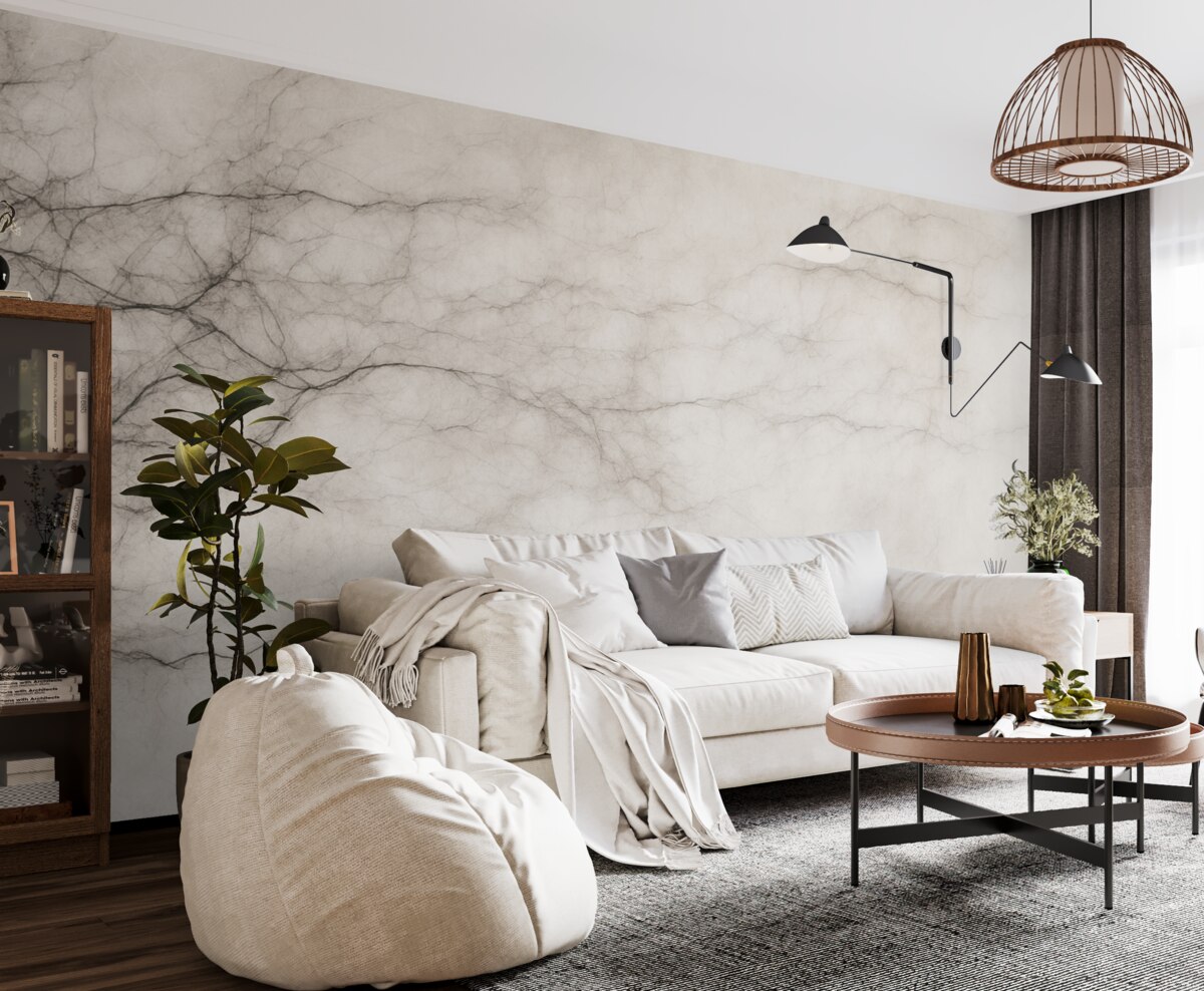 Fototapeta Drobne gałązki na mglistym jasnym tle.