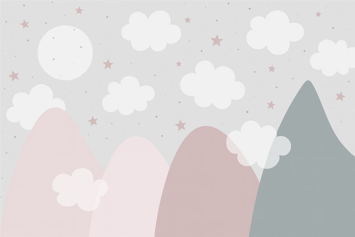 Fototapeta Obłoki w delikatnych górach.