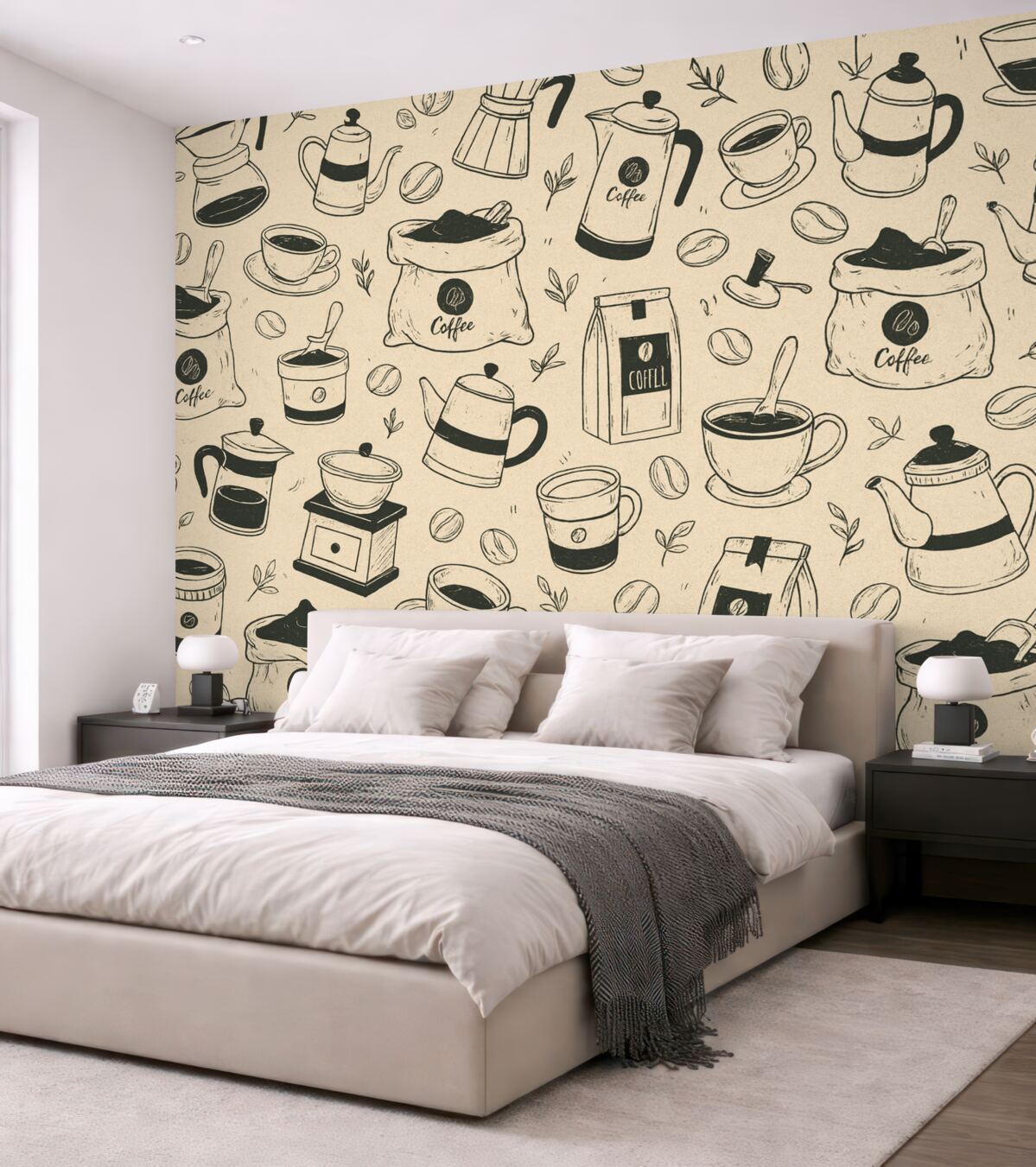 Fototapeta Detale kawy na jasnym tle.