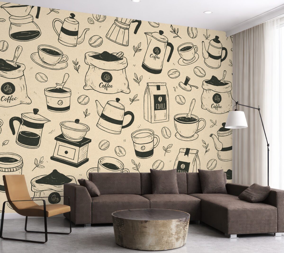 Fototapeta Detale kawy na jasnym tle.