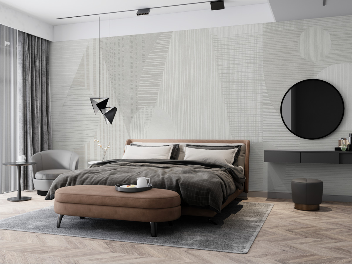 Fototapeta Współczesna geometria w retro stylu w delikatnych odcieniach.