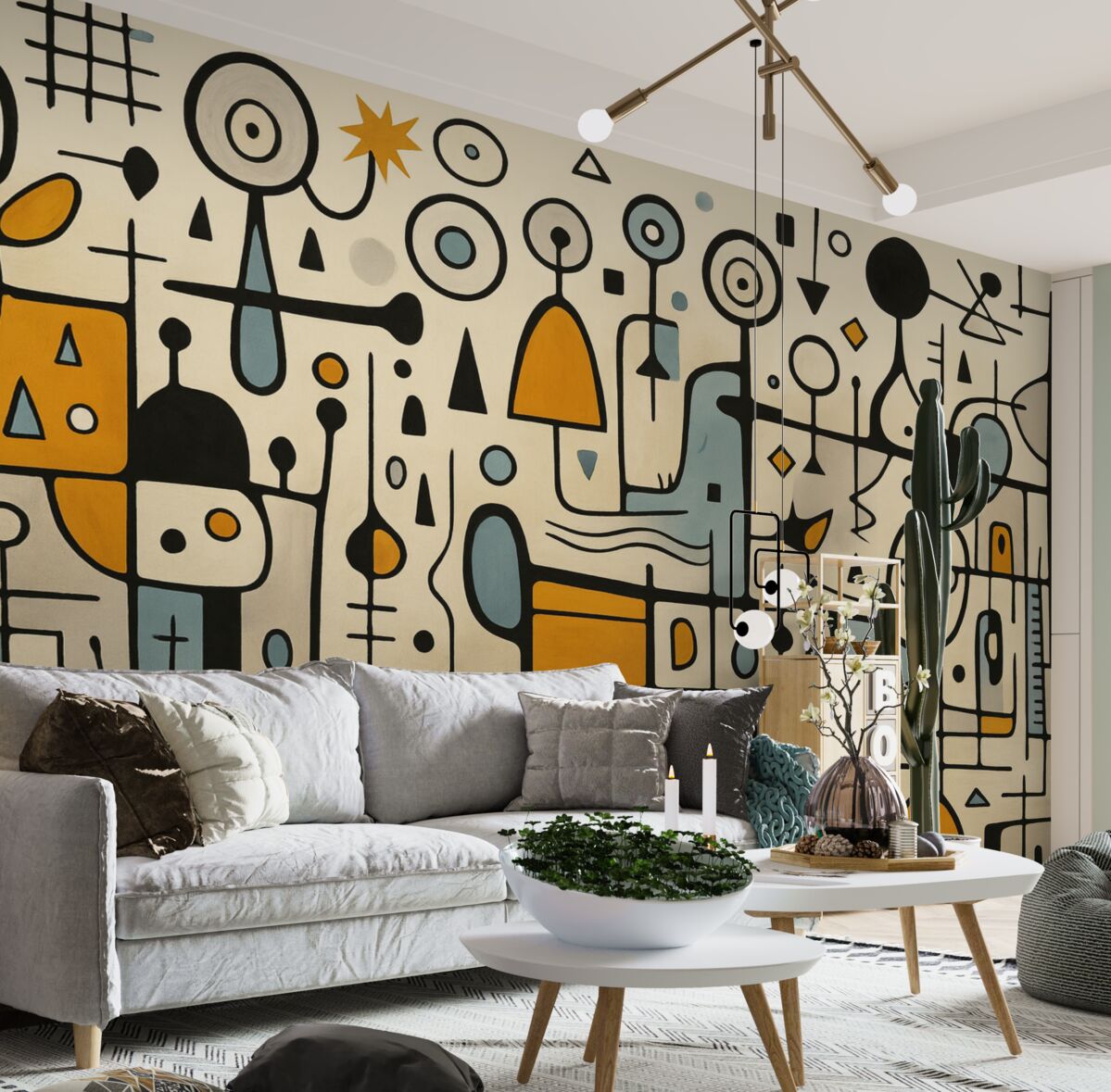 Fototapeta Sztuka abstrakcyjna z bryłami geometrycznymi w stylu Secesji.