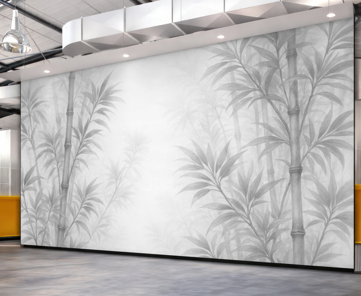 Fototapeta Subtelne kontury liści w łagodnym pastelowym stylu.