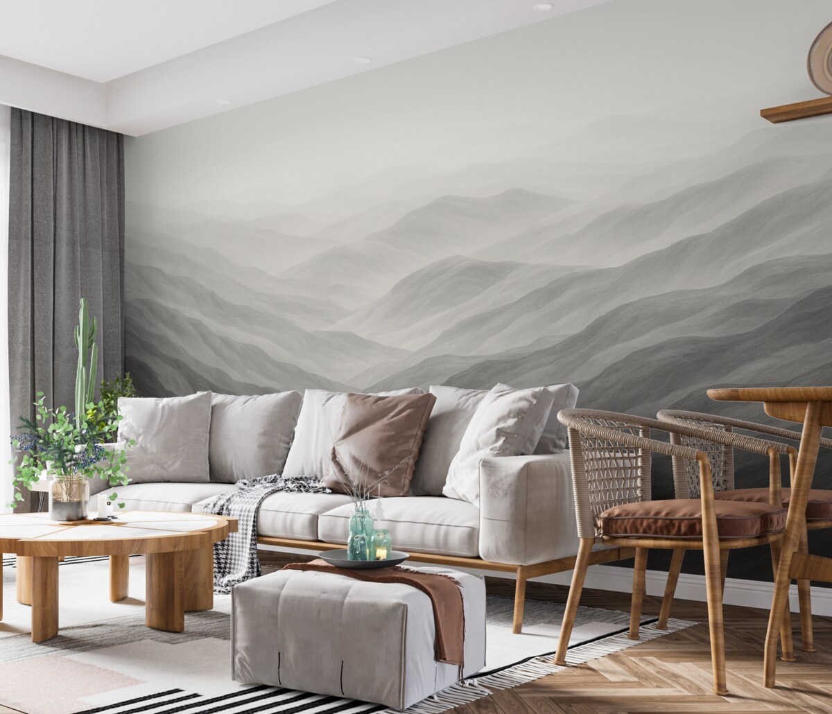 Fototapeta Zamglone górskie fale