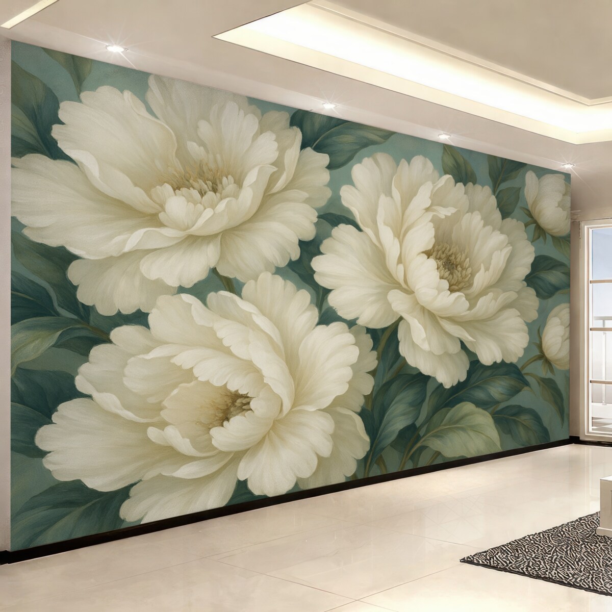 Fototapeta Ogromne białe kwiaty.