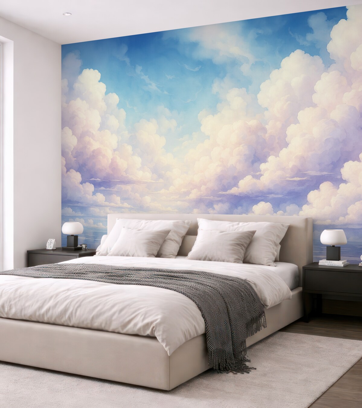 Fototapeta Chmury na niebie akwarelą.